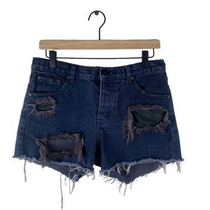 One by one teaspoon chargers  distressed button fly jean shorts